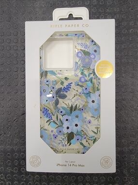 Rifle Paper Co. Case for Iphone 14 Pro Max, Garden Party Blue Flowers